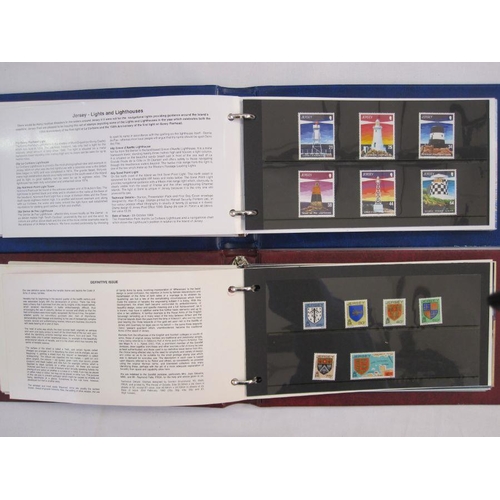 32 - WITHDRAWN  Two boxes of mint Jersey stamps in albums, 8-1980-1990 special stamps year collection (2 ... 