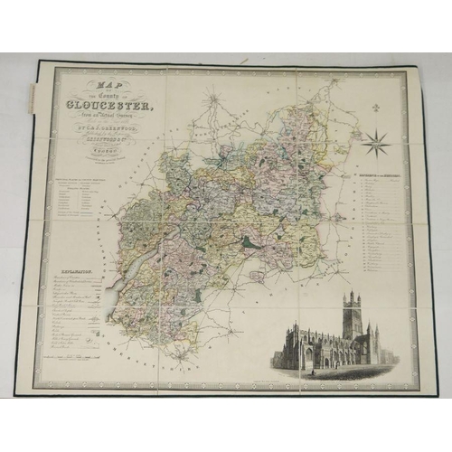 364 - Maps - C & A J Greenwood from Greenwood's Atlas - Hereford, Shropshire, Monmouth, Devon, Somerset, W... 