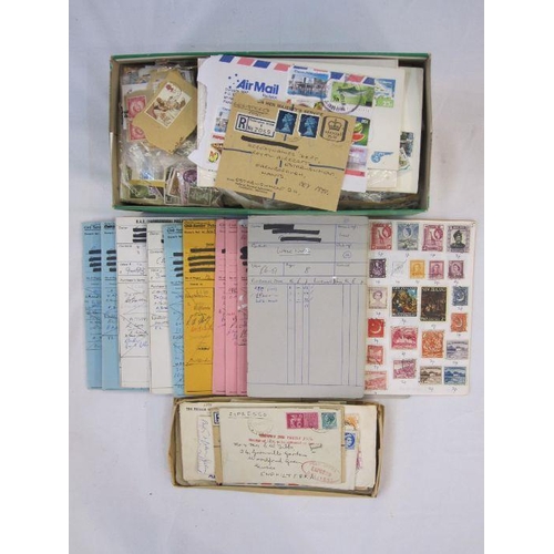 37 - 13 albums (including 4 blank) and box of loose stamps and many commercial covers, stamps from all pe... 