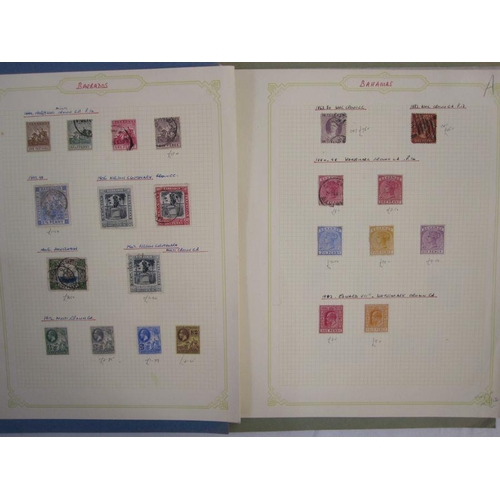 38 - Large plastic box with albums and loose stamps including Bahamas and Barbados, QV values and GB mint... 