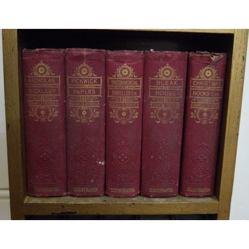 401 - Fitted bookcase containing the works of Charles Dickens - the author's favourite edition in facsimil... 