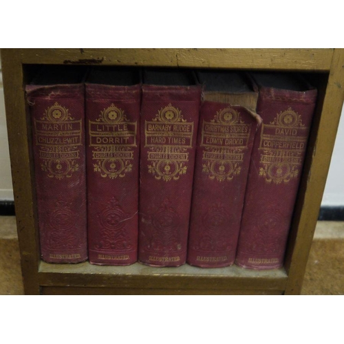 401 - Fitted bookcase containing the works of Charles Dickens - the author's favourite edition in facsimil... 