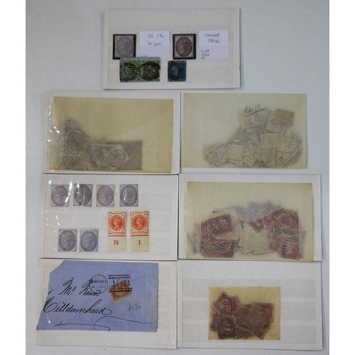 45 - Quantity of QV duplicated low values used and inland revenue mint 1d said to be colour trial and 1 c... 