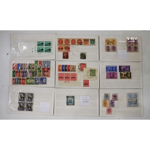 46 - 9 cards of Commonwealth stamps including KGV 1/2d and 1d. Tristan Da Cunha on pieces, KGVI BA Tripol... 