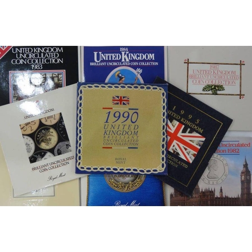 71 - Brilliant uncirculated sets of Royal mail 1982 - 2000 (21) including 2 of the 1990 sets