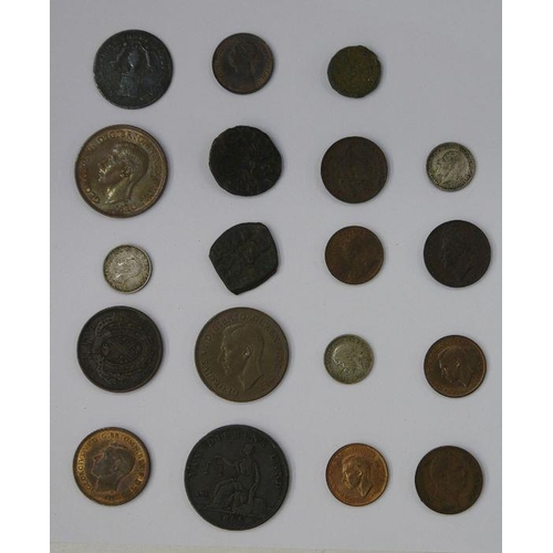 83 - Group of coins (19) to include 1951 penny x 2, 1937 half penny with lustre & Victoria farthing 1886