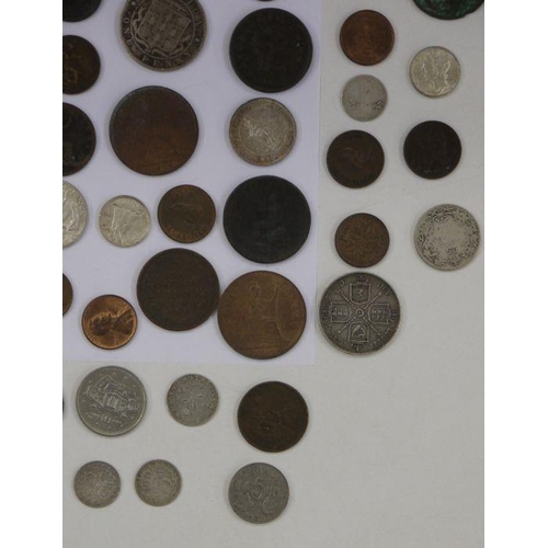 87 - Interesting lot of coins to include, Charles II 4 pence, American, Canadian and Victorian Silver