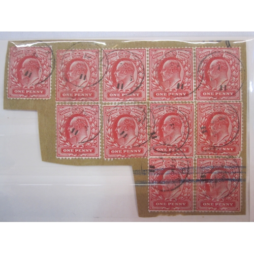 40 - British Levent 1893, 40 PARAS on 1/2d Rermillian with Feb 28th camel on piece. 4 cards of KE VII inc... 