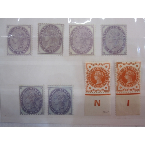 45 - Quantity of QV duplicated low values used and inland revenue mint 1d said to be colour trial and 1 c... 