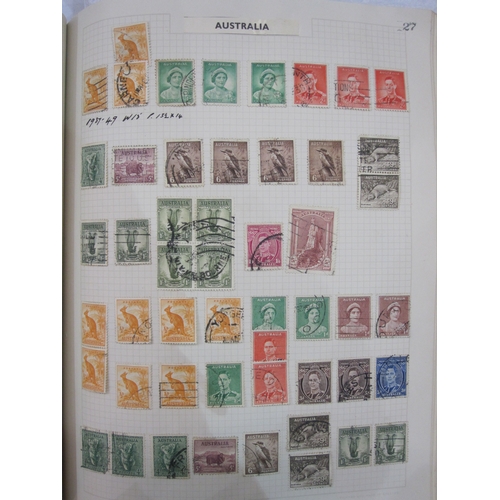 49 - Album with many stamps both Commonwealth and foreign including Australian states and Hong Kong