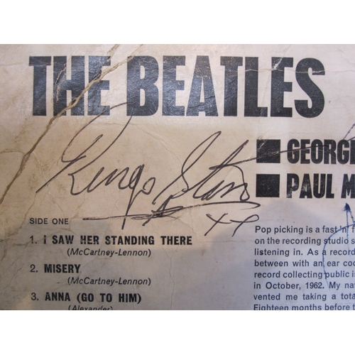 251 - THE BEATLES - SIGNED  - The Beatles LP  'Please Please Me' signed by all four Beatles and other name... 