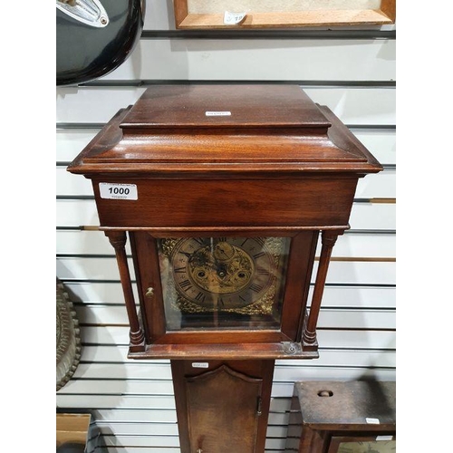 1000 - Possibly 19th century mahogany longcase of diminutive proportions, the brass dial marked 'Turner', w... 