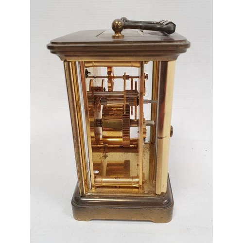 1008A - 20th century brass carriage clock, the dial marked 'Tiffany & Co', the movement by Matthew Norman, L... 