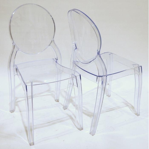 1062 - Pair of modern clear perspex chairs (2)