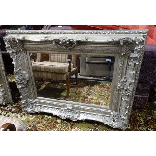 1141 - Pair of modern heavily moulded rectangular mirrors (2) one mirror has a broken piece of molding - it... 