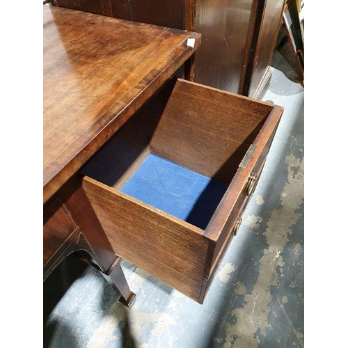 1165 - Regency mahogany sideboard, the rectangular top above four assorted drawers, on square section taper... 