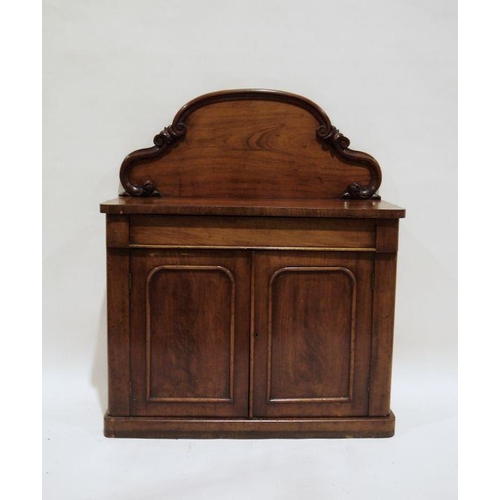 1184 - 19th century mahogany chiffionier with galleried back, the mahogany top with rounded front corners a... 