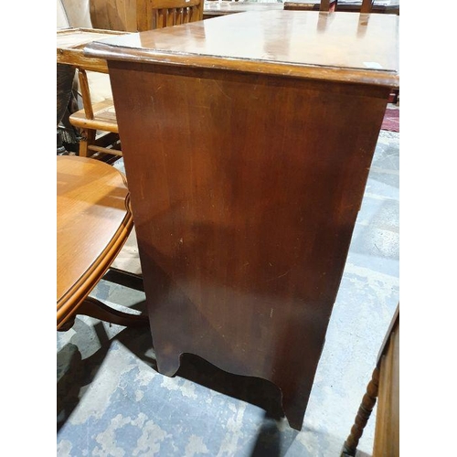 1196 - 19th century mahogany chest of two short over two long drawers, on splayed feet, 94cm x 89cm