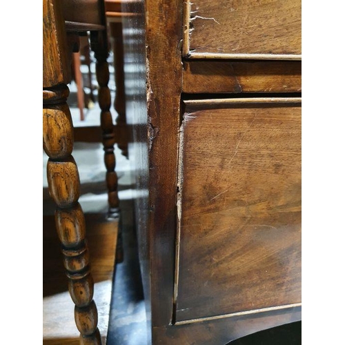 1196 - 19th century mahogany chest of two short over two long drawers, on splayed feet, 94cm x 89cm