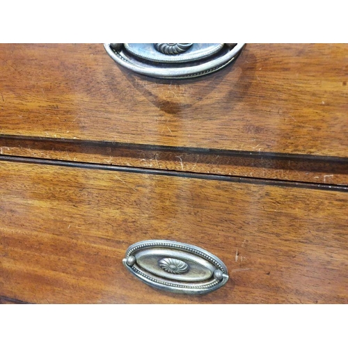 1216 - 19th century mahogany chest of two short over three long drawers, on bracket feet, 107.5cm x 102cm