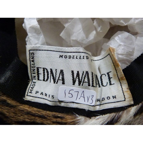 157A - Edna Wallis leopard fur hat, a similar belt and a lady's 1920's feather hat (3)