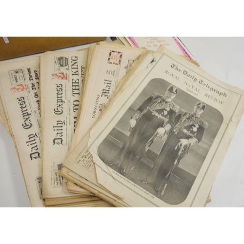 165 - Collection of theatre programmes and a collection of old Daily Telegraph newspapers relating to the ... 