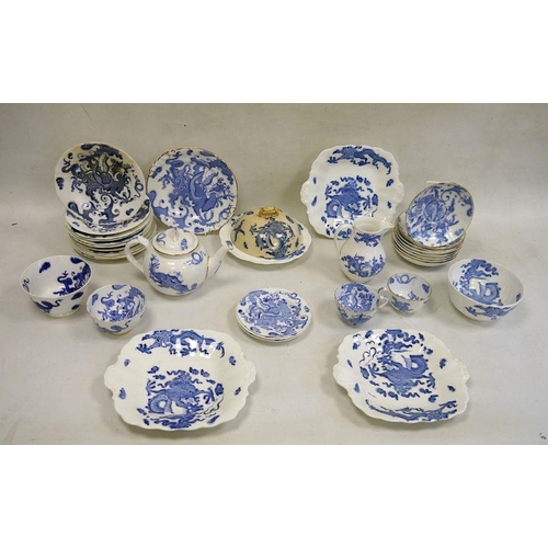 22 - Royal Worcester Blue Dragon pattern composite part tea and dinner service, early 20th century and la... 