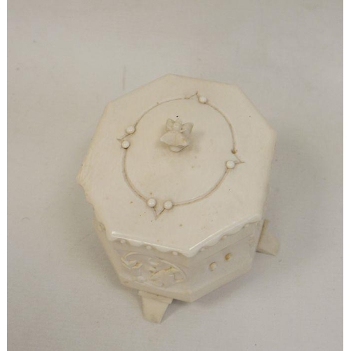 223 - Possibly 1920's ivory lidded box on four feet