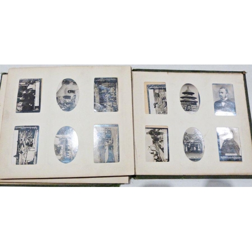 227a - Ogdens album and contents of black and white cigarette cards, of military figures, scenes from the o... 