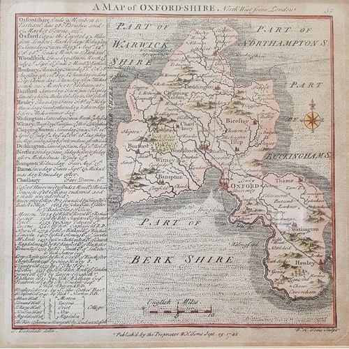 261 - Reproduction map of Eastern Asia and map of Oxfordshire 
 After G Havell 
 Engraving
 