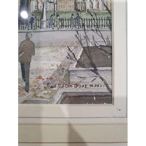 279 - Jean Hulton Cook
 Watercolour drawing
 Parliament Square, London, 30.5cm x 51cm
 After Aubriet 
 Pai... 