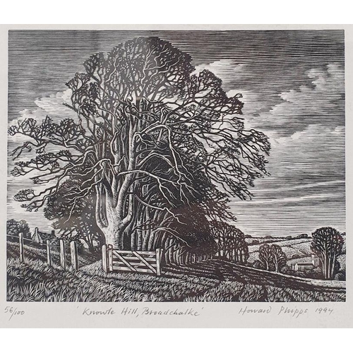 292 - After Howard Phipps
 Wood engraving 
 Knowle Hill, Broad Chalke, limited edition 56/100
 After I Car... 