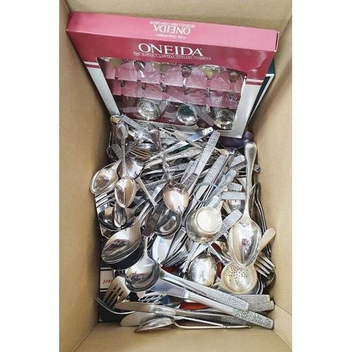 310 - Electroplated wares and stainless steel flatware to include Viners cutlery, etc (1 box)