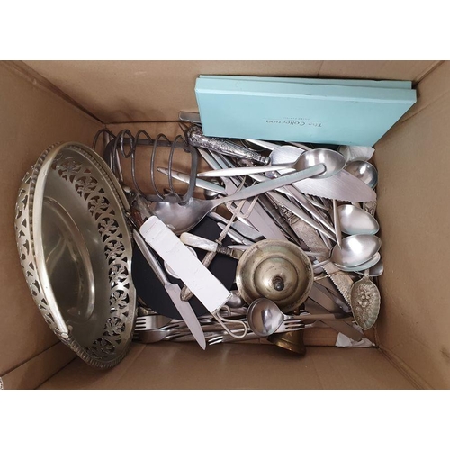 313 - Electroplated and copper wares to include kettle, ewer, flatware, etc