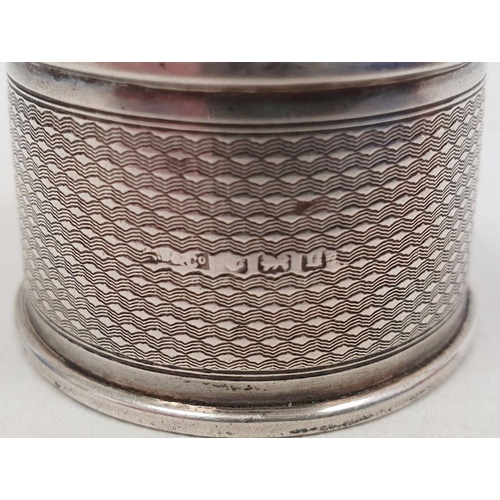 328 - Sterling silver child's cup, monogram engraved and footed, 2ozt approx. and three various silver nap... 