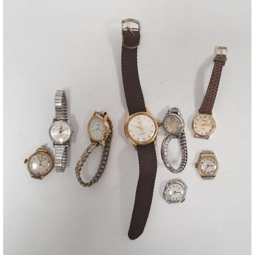 360 - Two vintage 9ct gold wristwatches (straps missing) and a quantity of sundry wristwatches (1 box)