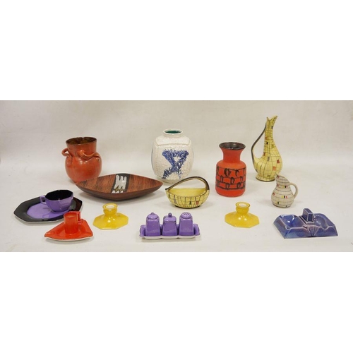 53 - Collection of English and continental Art Deco-style pottery and porcelain, various printed marks, i... 