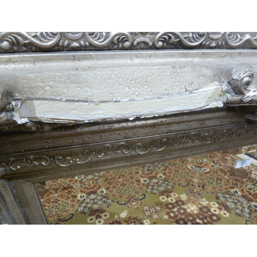 1141 - Pair of modern heavily moulded rectangular mirrors (2) one mirror has a broken piece of molding - it... 