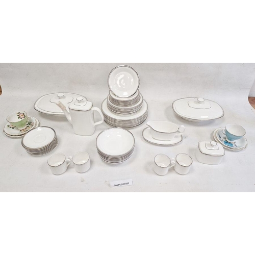 50 - Royal Doulton china dinner service 'Platinum Concorde' pattern, mainly for eight persons, to include... 