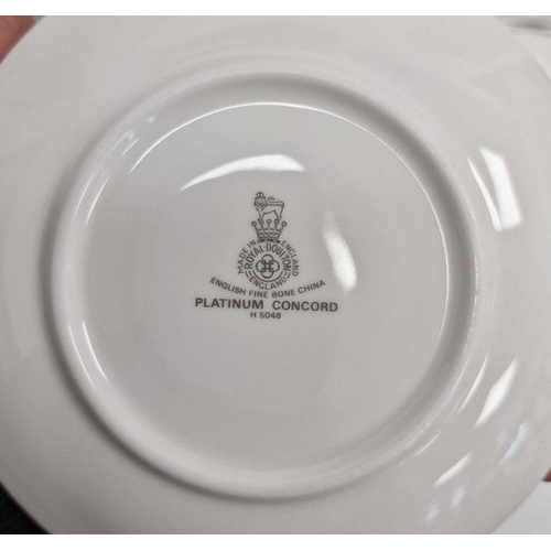 50 - Royal Doulton china dinner service 'Platinum Concorde' pattern, mainly for eight persons, to include... 