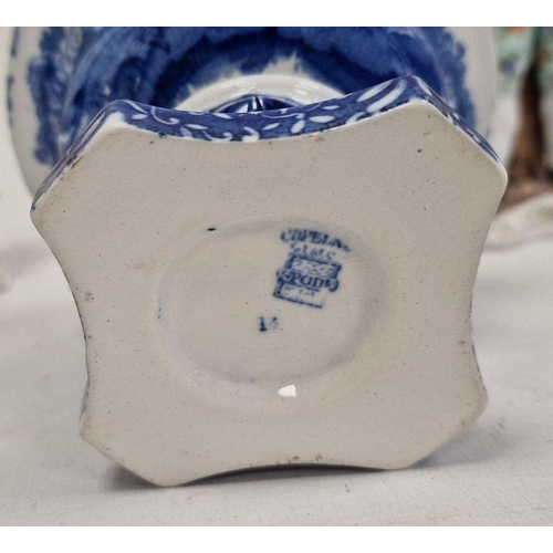 51 - 19th century Copeland Spode blue and white pot-pourri and cover, circular blue and white, having pie... 