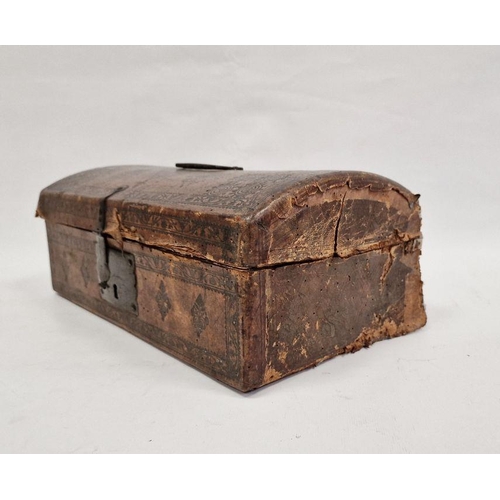 1024 - Vintage dome-top leather-covered document box