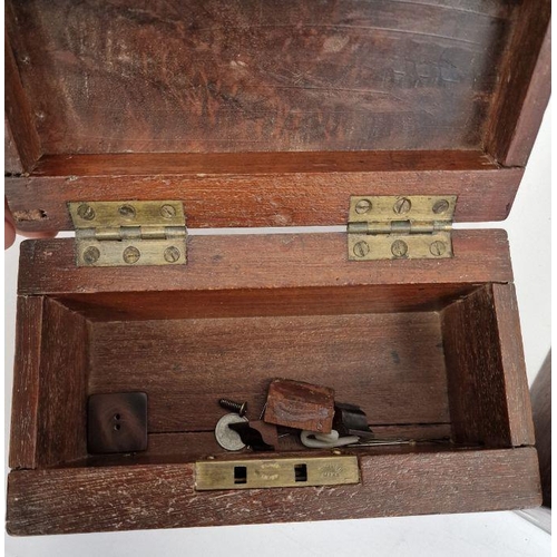 1028 - 19th century rosewood two-section tea caddy and further assorted boxes, etc (5)