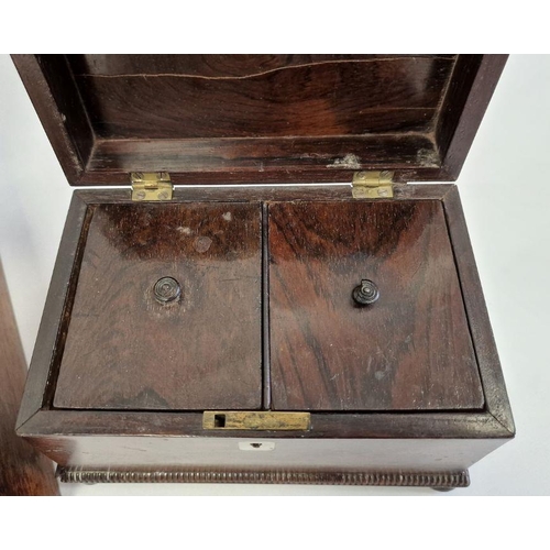 1028 - 19th century rosewood two-section tea caddy and further assorted boxes, etc (5)