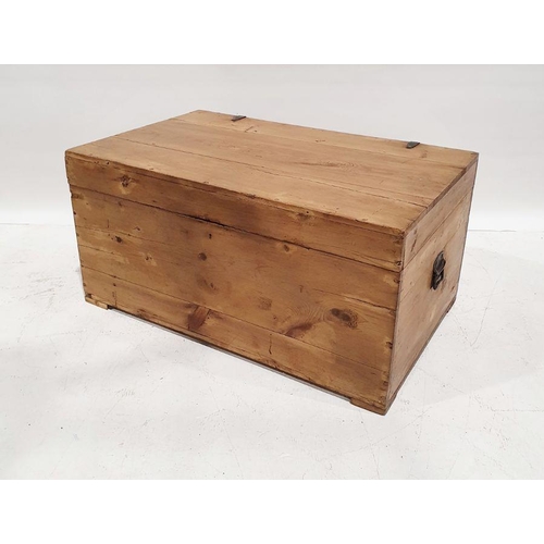 1128 - Pine trunk with iron handles and hinges