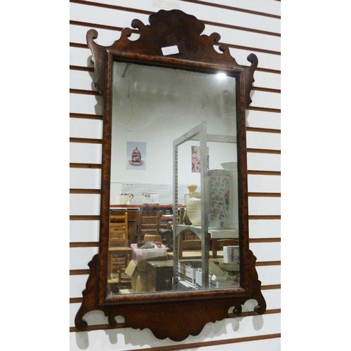 1159 - Georgian-style mahogany mirror, the rectangular plate in fretwork carved frame, 67cm x 38cm