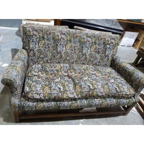 1164 - Early 20th century two-seat sofa and two single armchairs in patterned upholstery (3)