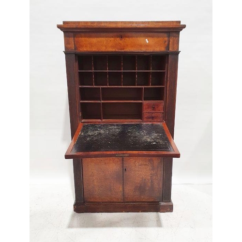 1178 - Continental secretaire a abattant, the moulded cornice above single drawer, full fitted interior and... 