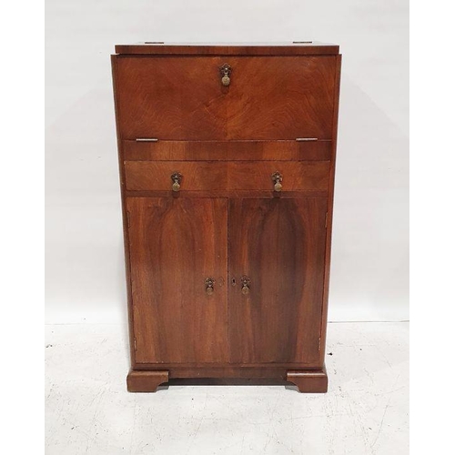 1249 - 20th century cocktail cabinet with single drawer, two cupboard doors, on bracket feet, 120cm x 67cm ... 