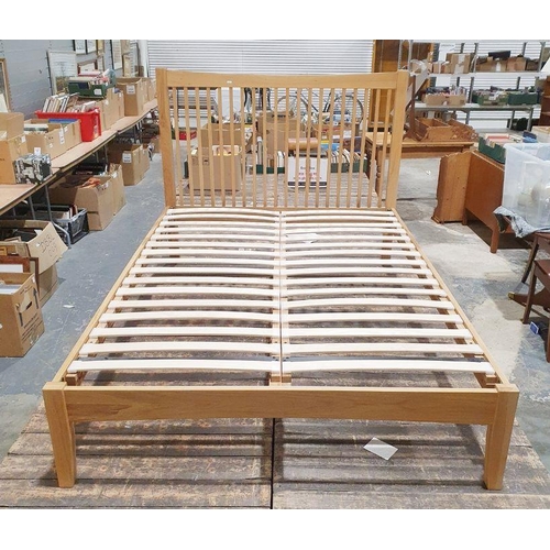 1258 - Modern oak double bedframe